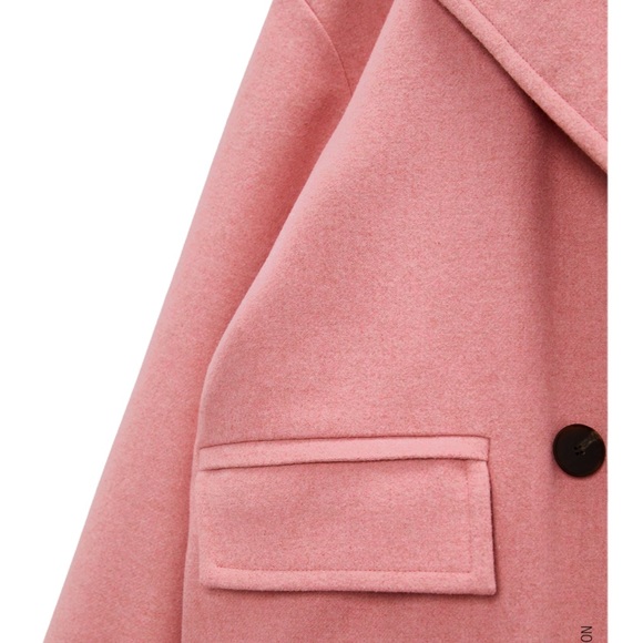 Zara pink wool blend coat - Picture 6 of 6